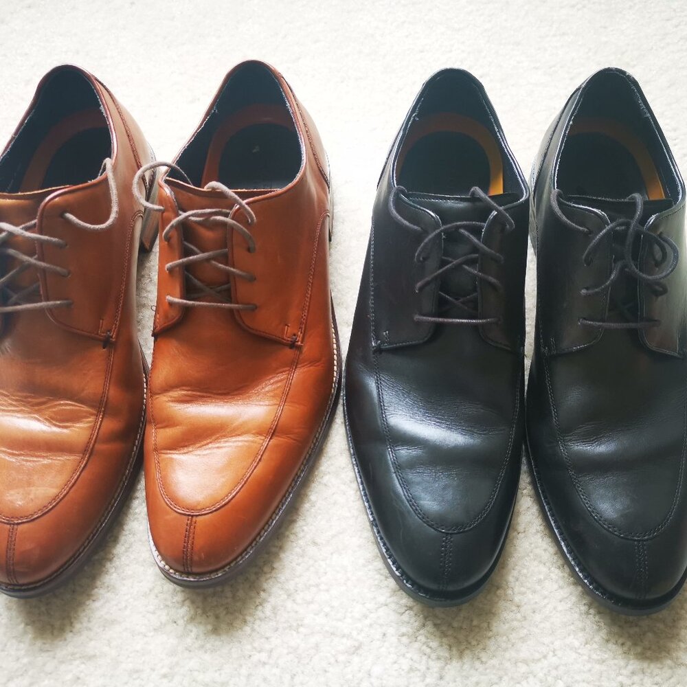 TWO Pair Cole Haan Lenox Hill Split Oxfords --Black & British Tan (10M)